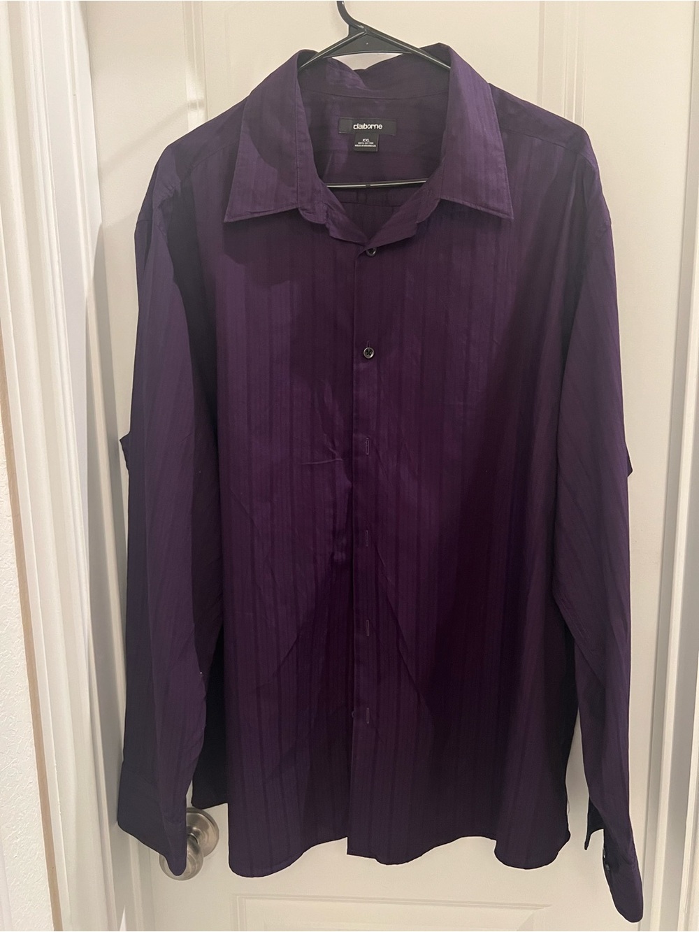 Claiborne Men’s XXL Purple Long Sleeve Button Down Shirt Dress Casual